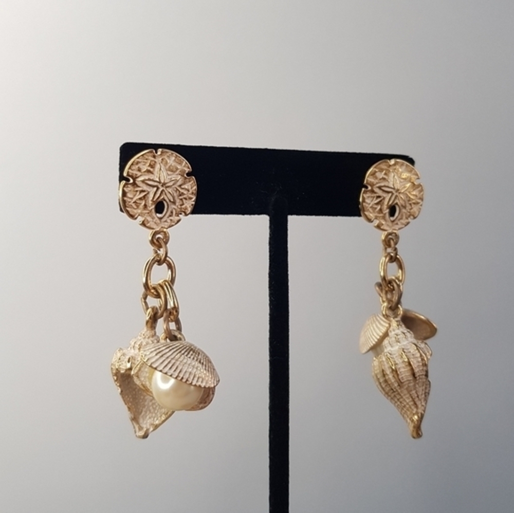 Ocean  / mermaid inspired dangle earrings - Picture 2 of 6